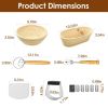 Complete Bread Baking Kit Banneton Proofing Basket Set 9In Round And 10In Oval Basket With Linen Liner Lame Dough Scraper Blender Whisk