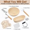 Complete Bread Baking Kit Banneton Proofing Basket Set 9In Round And 10In Oval Basket With Linen Liner Lame Dough Scraper Blender Whisk